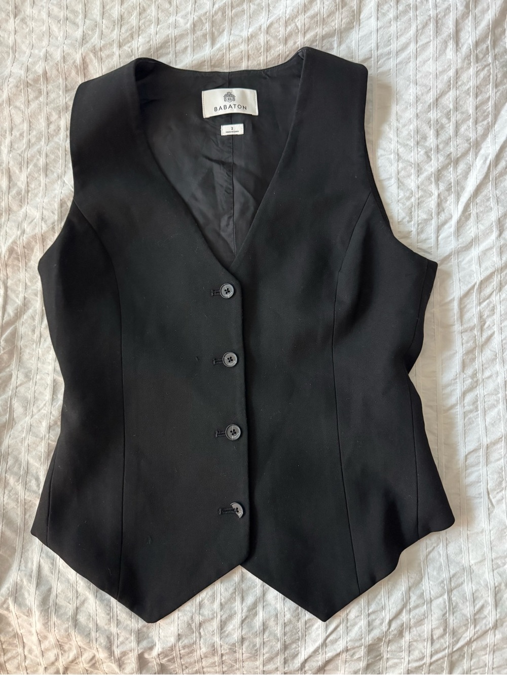 Babaton Black Tailored Button Vest